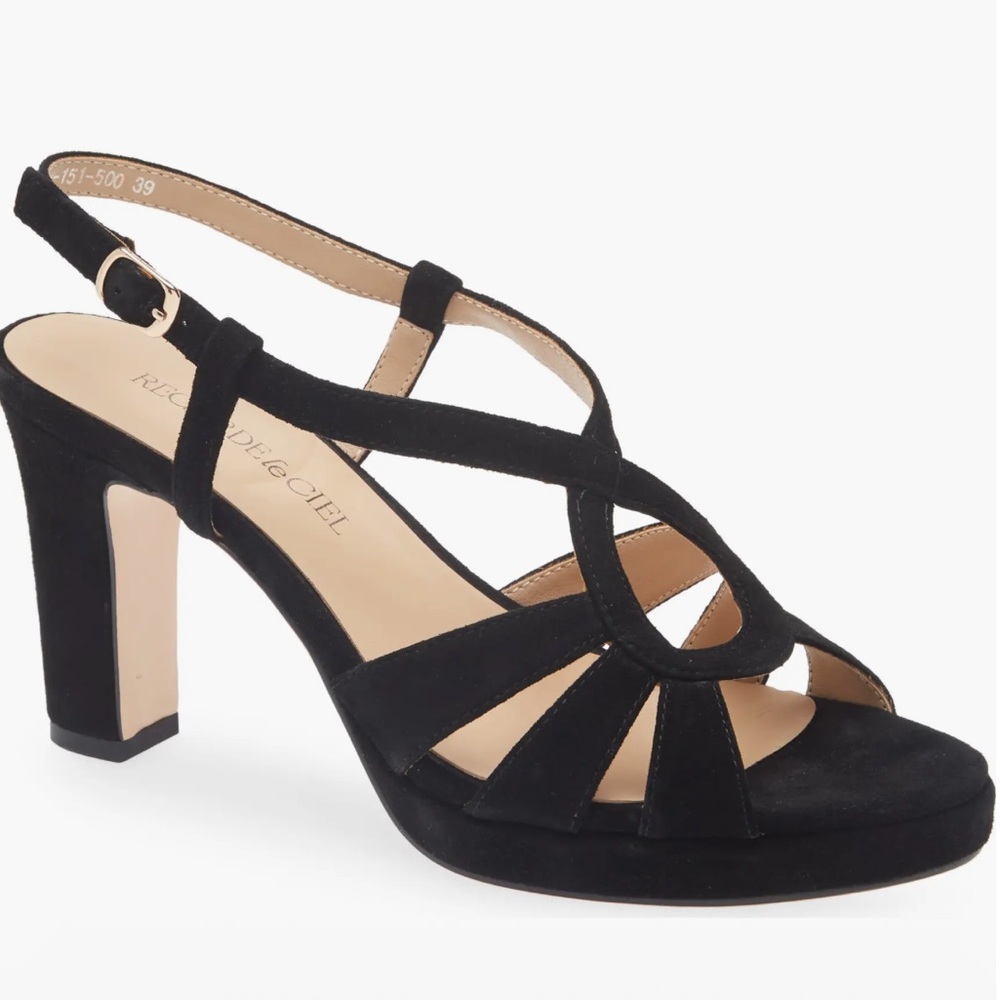 🌸REGARDE LE CIEL🌸 Martina Slingback Platform Sandal In Black Size: 39